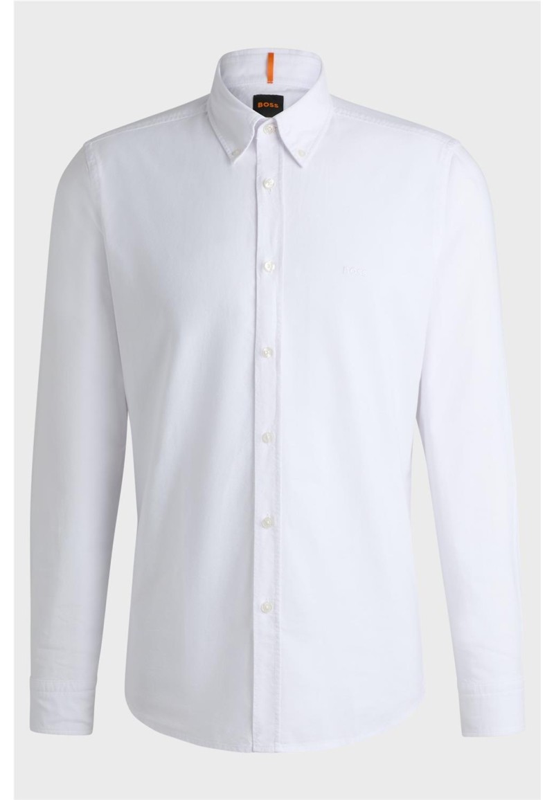 Camisa  Boss regular fit de algodón Oxford con botones. 2