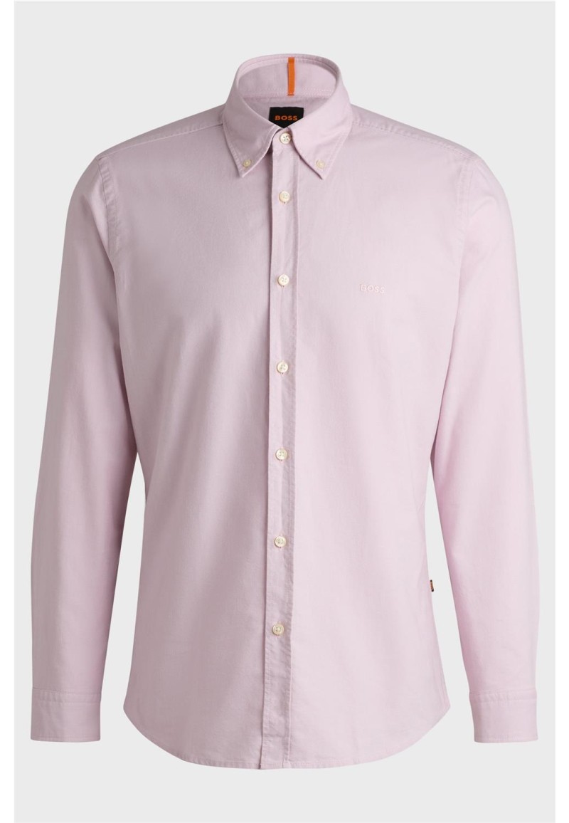Camisa  Boss regular fit de algodón Oxford con botones. 2