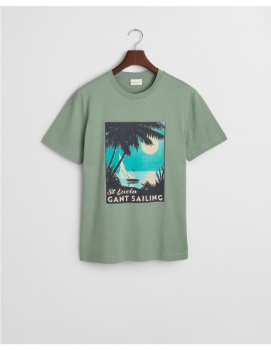 Camiseta Gant VERDE PETROLEO